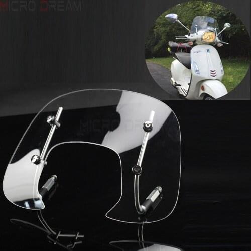 Scooters Flyscreen Wind Deflectors with Bracket For Vespa Sprint 150cc Transparent Windshield Fairing