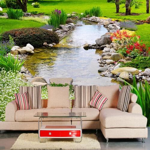 High Quality Modern 3D Mural Wallpaper Rill Scenery Flowers And Plants Photography Background Living Room TV Backdrop Wallpaper