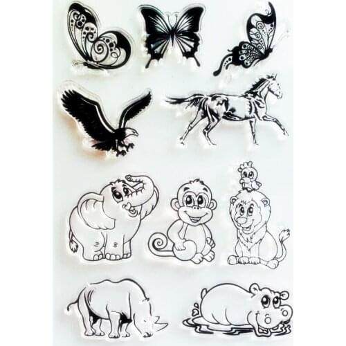 YLCS352 Animals Silicone Clear Stamps For Scrapbooking DIY Photo Album Cards Decoration Transparent Stamp Craft Clear Stamp Tool