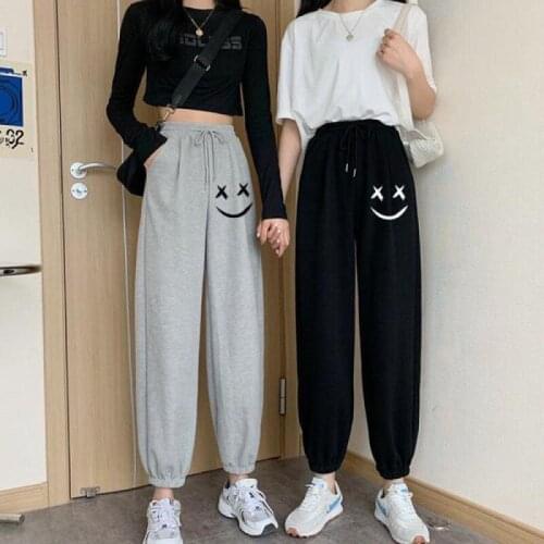 Women Harem Pants Black Gray Jogging Sweatpants Baggy Sports High Waist Pants Jogger Sweat Casual Fashion Trousers for Female