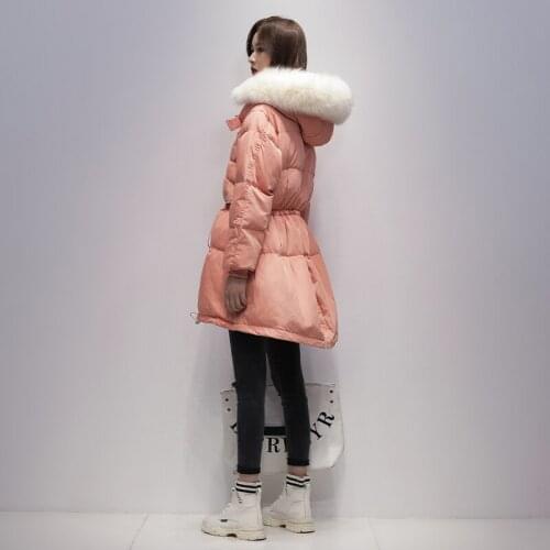 Real fox fur collars down jacket women 2020 new female thickening anti-season coat young women down coat long good student coat