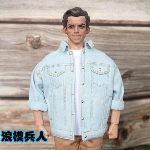 1/6 Male Denim Jacket Fashion Short Tops Model Cascul Clothes Fit 12'' Action Figure Dolls In Stock