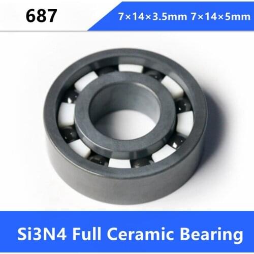 4/10pcs 687 7×14×3.5mm /7×14×5mm Full SI3N4 ceramic bearing Full Ceramic bearings silicon ceramic deep groove ball bearing