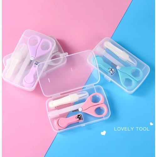 4 Pcs Baby Nail Care Scissors Gorgeous Set Infant Safety Nail Cutter Nail Scissors Suit Newborn Baby Cleaning Tool Nail Care Kit