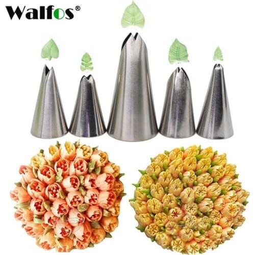5 pcs set Leaves Nozzles Set Stainless Steel Icing Piping Nozzles Tips Pastry Tips For Cake Decorating Baking Fondant Tools