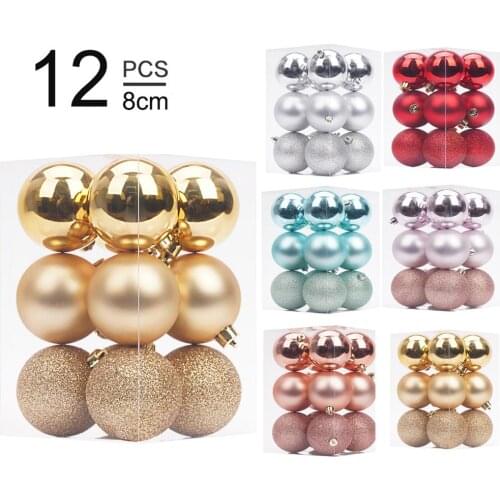 8cm Christmas Decorations Balls Tree Ornaments Large Xmas Ball Baubles Party Wedding Decoration Hanging Decor