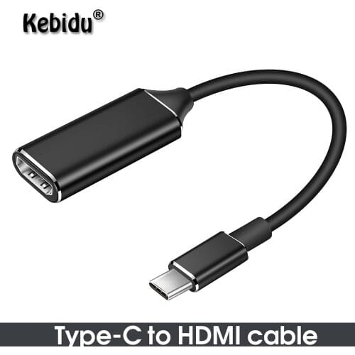 Kebidu USB C Type C Adapter 4K Type C 3.1 Male To HDMI-compatible Female Cable Adapter Converter For Xiaomi Samsung Huawei