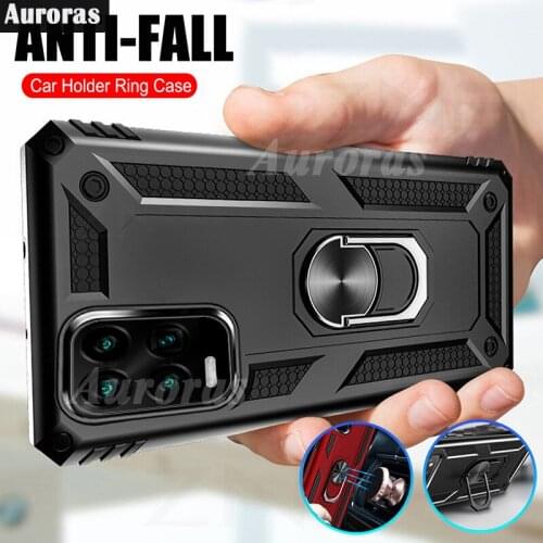Auroras For OPPO A54 Case Luxury Armor Soft Shockproof Cover Silicone Car Holder Ring For oppo A54 Case