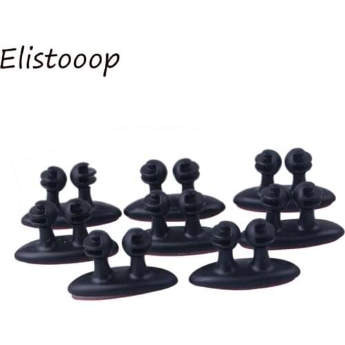 Elistooop 8Pcs/Lot Adhesive Car Cable Clips Cable Winder Tie Fixer Organizer Holder Desk Wall Cable Wire Clips Cord Tie Drop