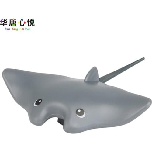 Big Size Devil Fish Gray Animal Model Toys Cultivate Interest Suitable For Children Educational Building Blocks DIY Lovely Gifts