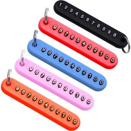 Anti-lost Phone Number Plate Car Keychain Pendant Auto Vehicle Phone Number Card Keyring Key Chain Car Interior Dropshipping