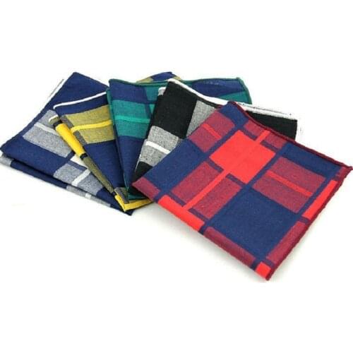 Floral Handkerchief for Man Cotton Pocket Square Striped Check Handki Gentlemens Fashion Hand Towel Evening Party Accessories