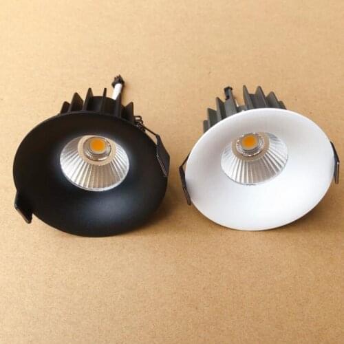Dimmable COB Downlight 5W/7W/10W//12W/15W LED Down Light AC85-265V Ceiling Lamp Recessed led light Indoor Lighting Black White