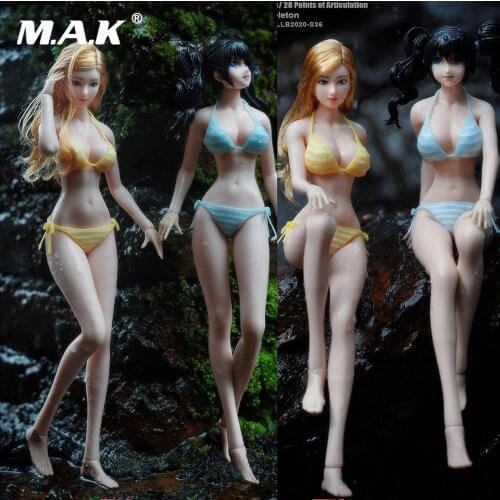 28cm TBLeague PLLB2020-S36 S37 1/6 Second Flexible Seamless Pale skin Cartoon pretty sweet slim girl body