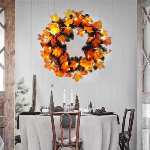 Maple Leaves String Lights AA Battery Operated 1.5/3/6M Warm Bright LED Fairy Light Thanksgiving Day Christmas Party Decoration