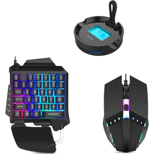 Phones Gaming Keyboard And Mouse One Handed Gaming Keyboard And Mouse Combo Single Hand 3-in-1 Gaming Keyboard Set With Pad