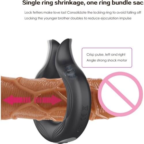 Delayed Ejaculation Penis Ring Vibrator Cock Ring Sex Toys for Men USB Rechargable Erection Rings Cockring Vibrator For Couple