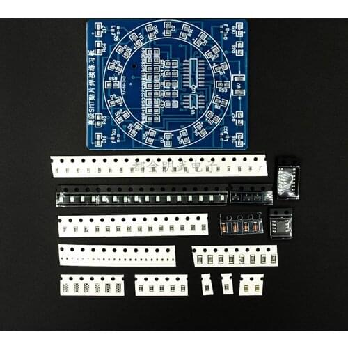 SMD Component Welding Practice Board CD4017+NE555 Water Lamp Kit Skill Training Training Kit