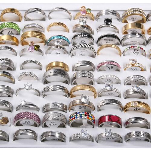 Trendy Ring Set for Women Unisex Stainless Steel Mixed Styles Fashion Simple Finger Rings Jewelry Accessories Wedding Gift