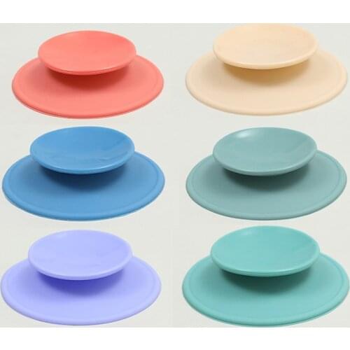 Baby Feeding Anti-slip Suckers Pads Two-sided Suction Cup Children Silicone Dish Cup Kids Boys Girls Double Sucker Mats Coasters