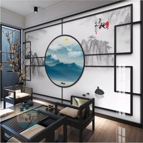 New Chinese Abstract Conception Ink Landscape Painting Living Room Mural Wallpaper 3D Background Murals Wall Papers Home Decor