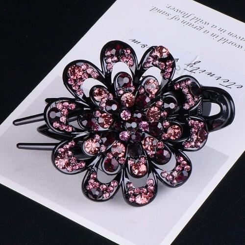 New Hot Sale Rhinestone Jewelry Flower Duckbill Chuck Hair Elegant Hairclip