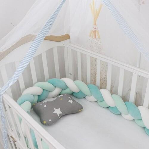 3M Custom European-style baby bumper hand-woven three-strand twist bed personality baby child room decorative bed guardrail
