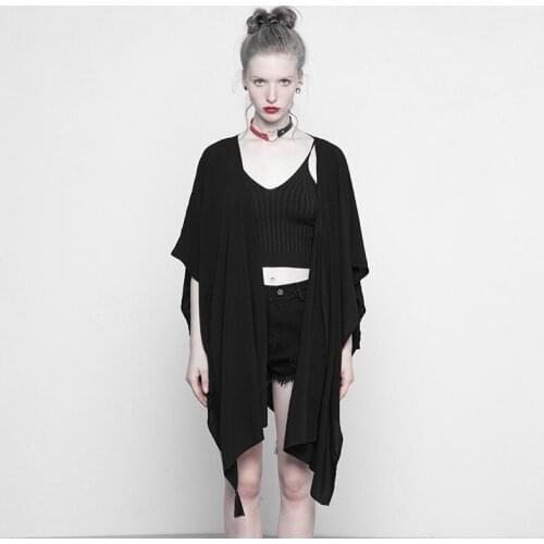 PUNKRAVE Womens Gothic Astrologers Series Printing Multi-use Suntan-proof Shawl Mystery Transparent Cardigan Summer Cape Coat