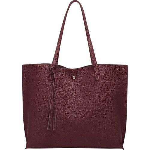 Women Bags Fashion Fringe Solid Large Capacity Shopping Shoulder Tote Handbag torebki damskie torebka damska shopper woman bag