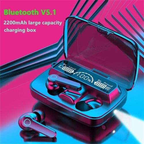 TWS Bluetooth 5.1 Earphones 2200mAh Charging Box Wireless Headphone 9D Stereo Sports Waterproof Earbuds Headsets With Microphone
