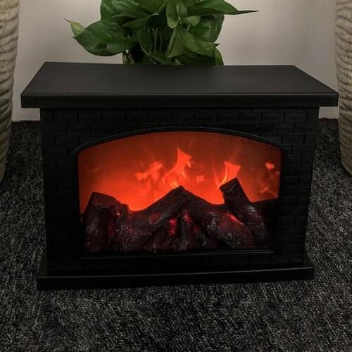 Halloween Decoration For Home Realistic Retro Fireplace LED Night Light Fake Fireplace Novelty Light Thanksgiving Day Decor