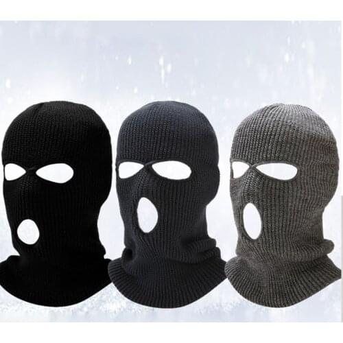 Outdoor Winter Warm Hat Three-Hole Knitted Anti-Terrorist Headgear Robber Hoed Cool Gift Bandit Head Mask Thermal