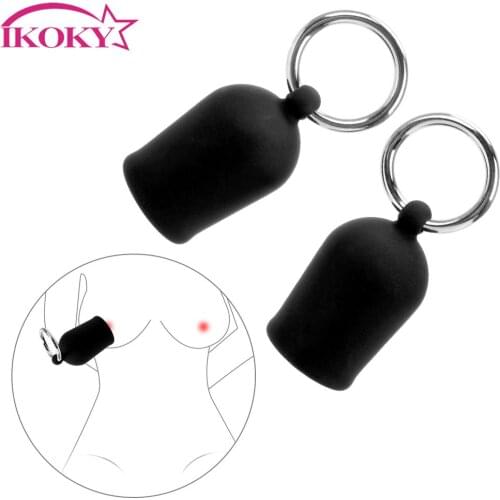 IKOKY Dual Suction Cup Silicone Sucking Device Female Breast Enlarger Pump Nipple Sucker Nipple Stimulator Breast Massager