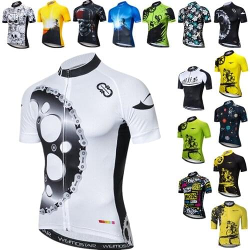 White Gear Cycling Jersey Short Sleeve Men Summer Pro Team Cycling Clothing Mountain Bike Jersey Quick Dry Bicycle Shirt Maillot