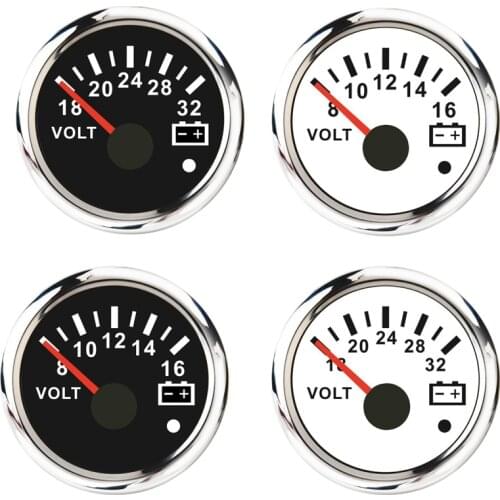 52 mm Voltmeter Volt Meter Voltage Gauge for Marine Yacht Waterproof Boat Car Gauges with Alarm