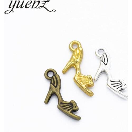 YuenZ 20pcs Antique silver color High heels Charms Pendants DIY Jewelry for Necklace Bracelet Making Accessaries 20*12mm N151