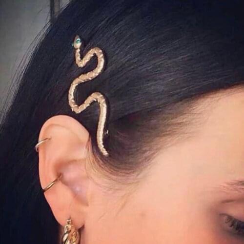 Metal Snake Shape Bobby Pins Punk Gold Tone Animal Hair Accessories Hairpin 2020 Gift Vintage Hair Jewelry