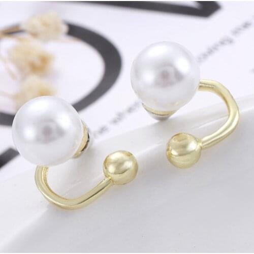 Retro Hong Kong Temperament Women Earrings Hollow Ball Pearl Earrings Accessories Elegant All Match Jewelry Best Gifts Dating
