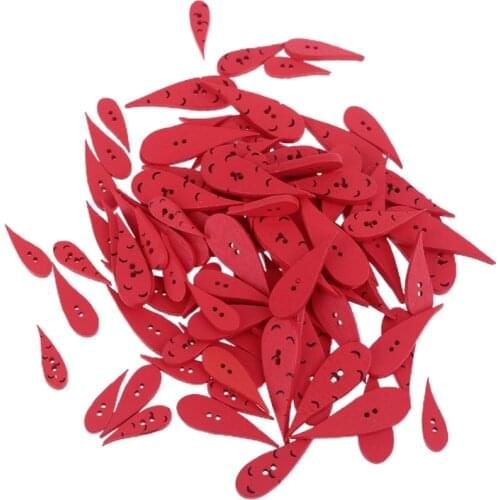 100 Pcs Carrot Nose Buttons 2 Holes Wooden Buttons for Crafting Sewing Card Making Scrapbooking DIY Craft Tool