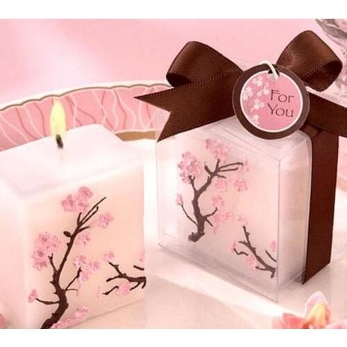 100pcs/lot Cherry Blossom Candle Romantic Wedding Favor Party Candle Decorative Baby Shower Gift SN843