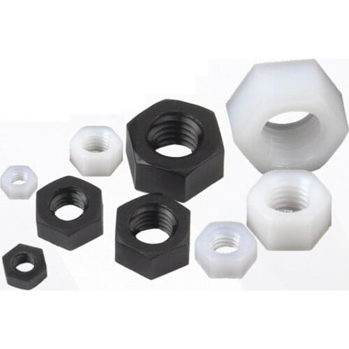 Metric RoHs Standard M2 M2.5 M3 M4 M5 M6 M8 M10 Nylon Hex Nuts Plastic Hexagon Nuts Screws Nuts