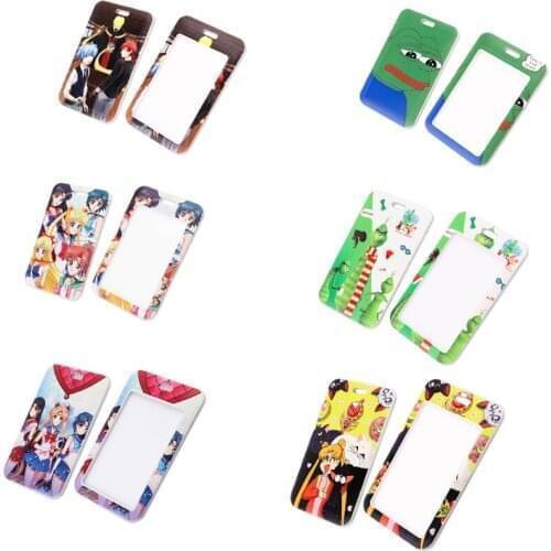20pcs/lot BH1504 Blinghero Cartoon ID Card Holder Name Credit Card Holder Neck Strap Anime Funny Card ID Holders Identity Badge