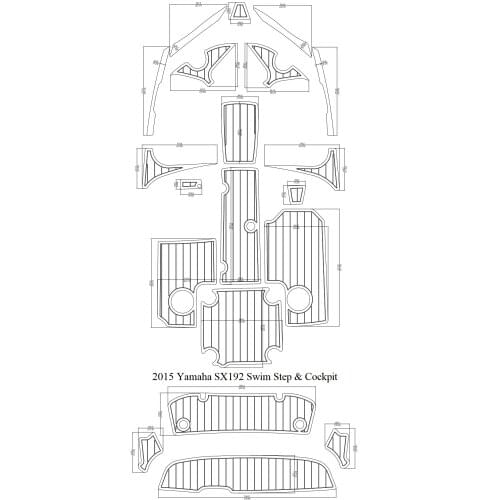 2015 Y-a-m-a-h-a SX192 Swim Step & Cockpit Pad Boat EVA Teak Decking 1/4" 6mm