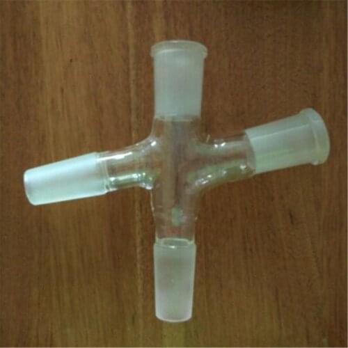 24/40 Four Way Distillation Connecting Glass Adapter,Ground Joint,Lab Glassware