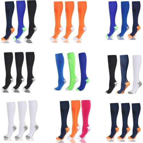 3 Pairs Compression Socks Men Fit Varicose Veins Football Soccer Stockings 30Mm Women Socks for Running Cycling Sports Sock