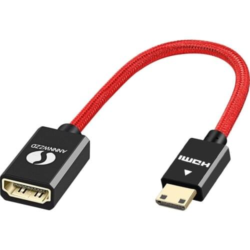 Mini HDMI-Compatible Adapter Mini HDMI Male to HDMI-Compatible Female Cable Extension Converter Adapter 4K for Tablet TV Laptop