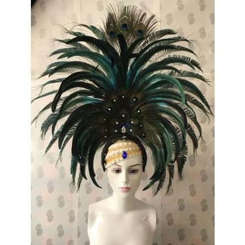 Latin dance Samba accessories Fashion exquisite headdress feathers Delicate dance shows accessories Samba clothing