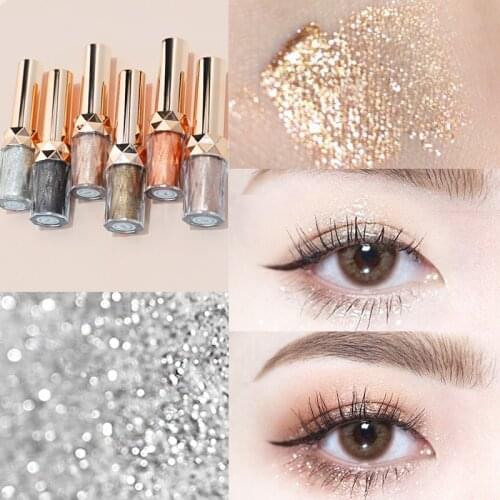 6 Colors Diamond Shining Liquid Eyeliner Fine Pearlescent Waterproof Long Lasting Monochrome Liquid Eyeshadow Eyeliner Cosmetic