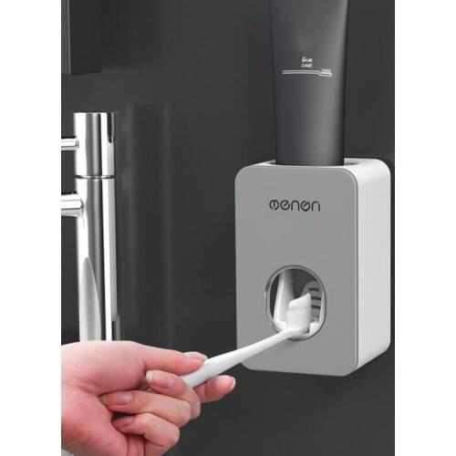 Basupply 1Pc New Automatic Toothpaste Dispenser Dust-proof Toothbrush Holder Wall Mount Toothpaste Squeezer Bathroom Accessories