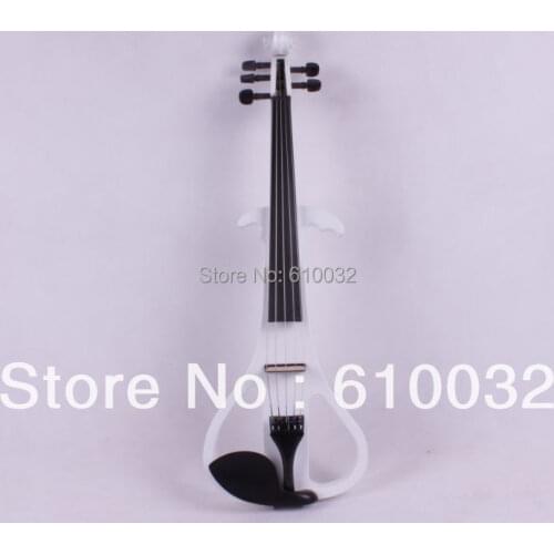White 4/4 Electric Violin Solid wood 4 --0 1# silvery white color 5 string